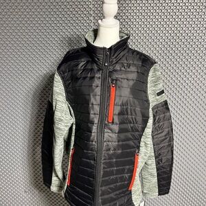 Sketchers Go Trail Mixed Media Mens Black/Gray Quilted Jacket Size XL NWT
